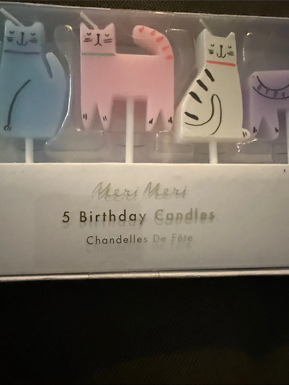 Meri Meri Pastel Cat Birthday Candle Set